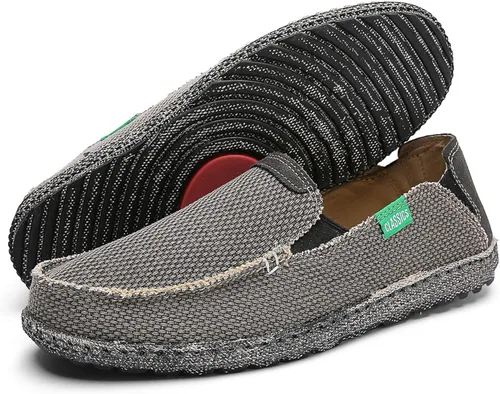 Vista 7 de Zapatos de lona sin cordones, antideslizantes, informales, planos, para exteriores, mocasines casuales para hombre de JAMONWU