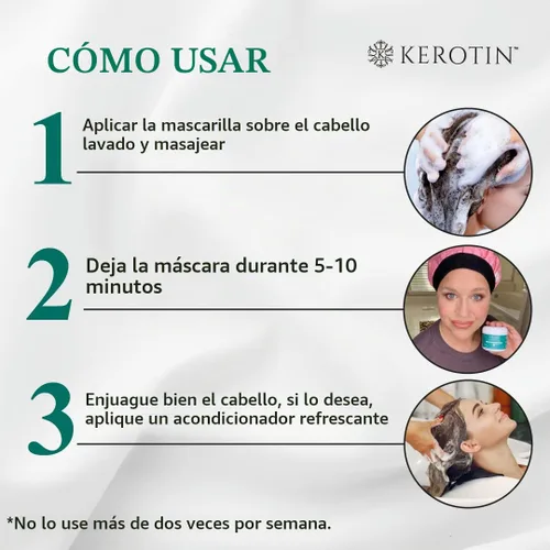 Vista 6 de Mascarilla refrescante de queratina, tratamiento reparador de queratina natural para cabello seco y dañado - Acondicionamiento profundo con aceite