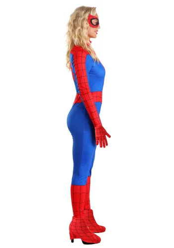 Vista 4 de Disfraz Premium de Mujer de Hombre Araña Azul y Rojo Multicolor