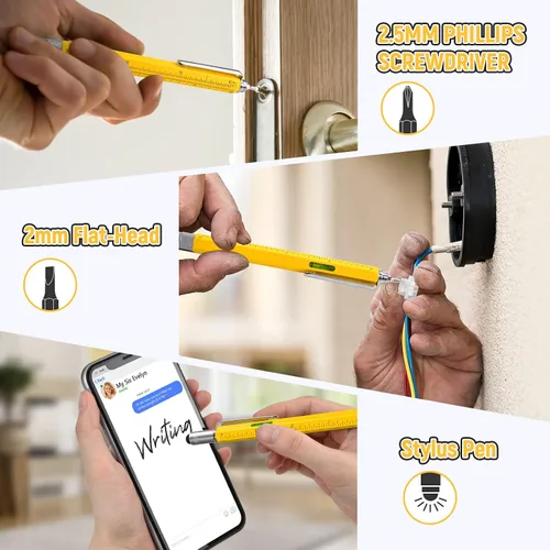 Vista 3 de BIIB Bolígrafo multiherramienta 6 en 1, regalos para hombre, para papá, novio, marido, aniversario, cumpleaños, día del padre, regalo para hombres