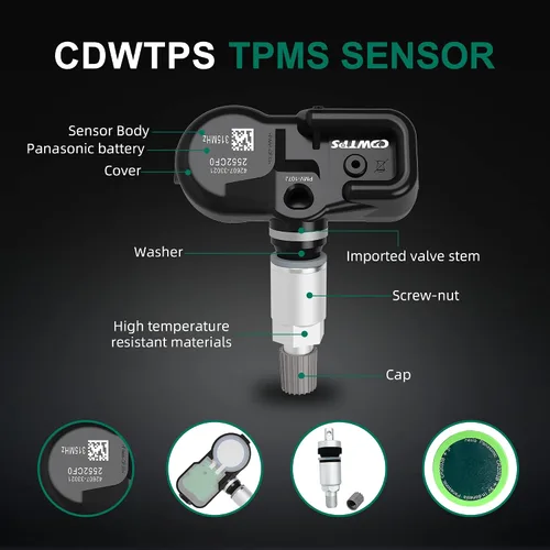 Vista 4 de Sensor de presión de neumáticos CDWTPS, 42607-33021 sensor TPMS, PMV-107J 315 Mhz, sistema de monitoreo de presión de neumáticos compatible