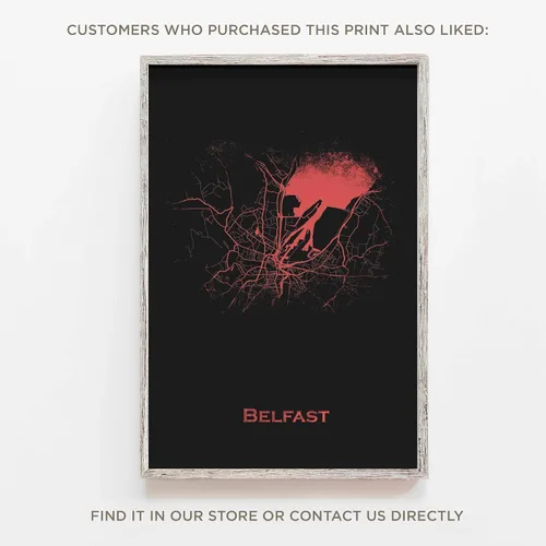 Vista 9 de Impresiones Mapa de Belfast - Impresión artística original (arco iris) - Mapa de la calle de la ciudad de Belfast, Irlanda - Póster de acuarela