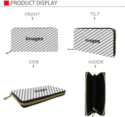 Vista 6 de Chalqin - Cartera de cuero para mujer, con bolsillo para monedas, 4 ranuras para tarjetas, prácticos clips para dinero, bolsa de mano, soporte