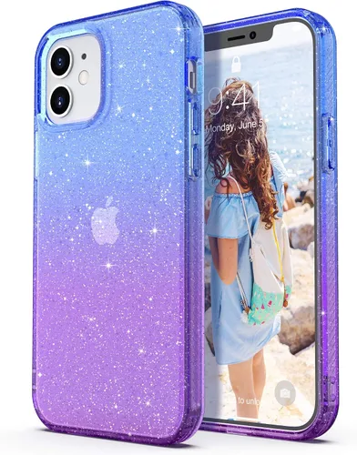 Vista 11 de ULAK Funda transparente para iPhone 12/iPhone 12 Pro, híbrida protectora delgada, transparente, antiarañazos, absorción de golpes, funda protectora