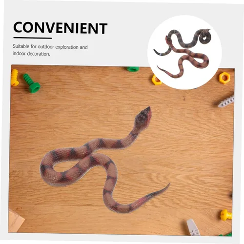 Vista 9 de Abaodam 2pcs Realistic Rubber Snake Lifelike Rattlesnake Figures for Pranks Garden Decor and Halloween Party Props Safe Flexible Material for Pets