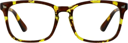 Vista 17 de Lentes cuadrados vintage con bloqueo de luz azul, antifatiga ocular, filtro UV, para computadora, lentes anti-luz azul para hombres y mujeres Ámbar