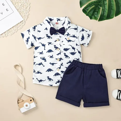 Vista 2 de Conjunto de ropa de verano para bebés y niños pequeños, conjunto Azul