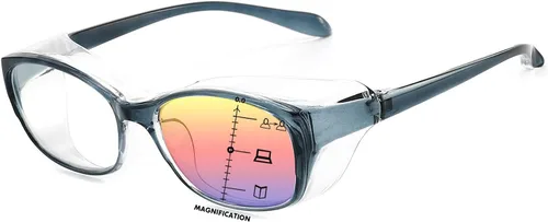 Vista 11 de Dollger Gafas de seguridad con lectores 1.5 2.0 1.0 progresivas multifoco anti niebla y bloqueo de luz azul gafas de lectura