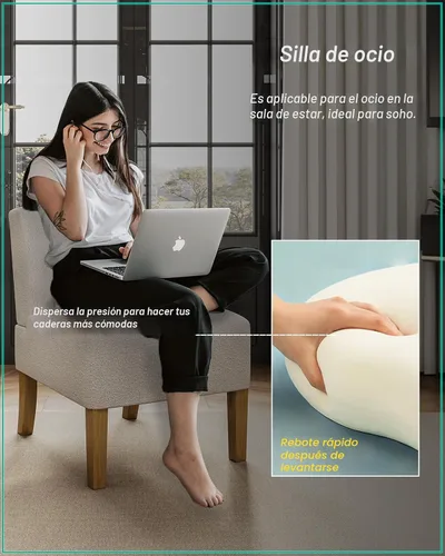 Vista 3 de Silla decorativa sin brazos para dormitorio, moderna silla de tocador con patas de madera maciza, cómoda silla tapizada para dormitorio, silla
