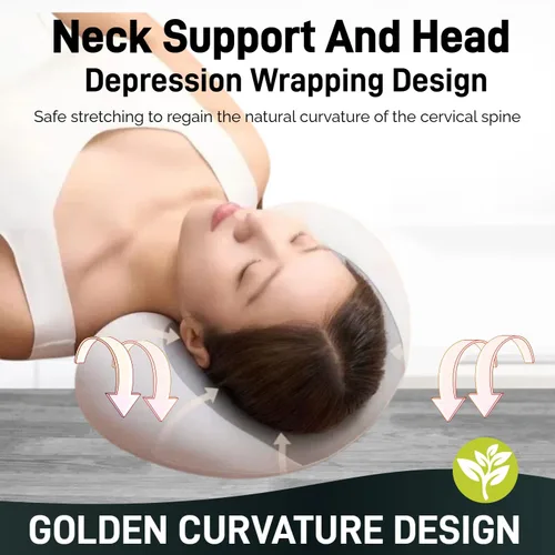 Vista 5 de Almohada de apoyo de cuello de espuma viscoelástica de lujo, cojín cervical ergonómico para dormir (azul)
