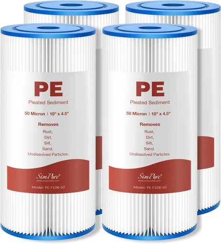 Vista 9 de SimPure Filtro de agua de sedimento plisado de 10 x 4.5 pulgadas, cartucho de filtro de agua para toda la casa de 5 micrones para agua de pozo