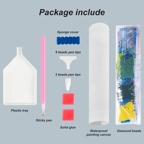 Vista 5 de Stalente Kits de pintura de diamantes para adultos, cardenal 5D DIY kits de arte de diamantes para principiantes, pintura de diamante redonda