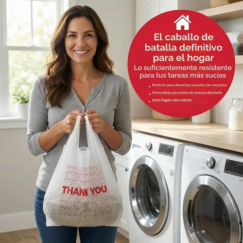 Vista 4 de TashiBox - Bolsas de plástico de 100 unidades, bolsas de compras, bolsas de agradecimiento
