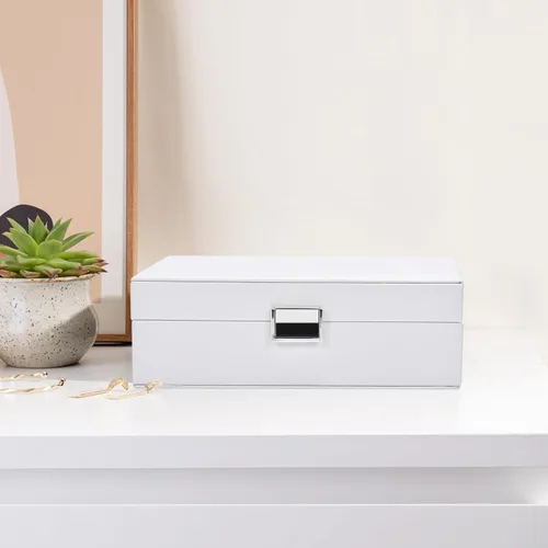 Vista 4 de Joyero organizador para mujeres y niñas, caja de joyería mejorada con 8 bolsas adicionales libres de deslustre, contenedor de almacenamiento