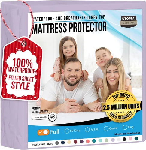 Vista 9 de Utopia Bedding – Protector impermeable de colchón tamaño individual, funda de colchón de terry premium de 200 GSM, transpirable, estilo ajustado