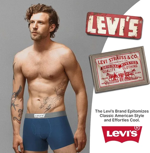 Vista 7 de Levi's Calzoncillos tipo bóxer para hombre, ropa interior de algodón transpirable para hombre, paquete de 6