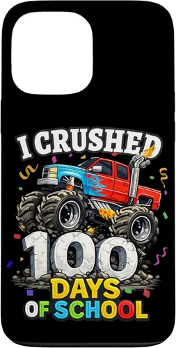 Vista 24 de I Crushed 100 Days of School - Monster Truck 100th Day Boys Case for iPhone 16