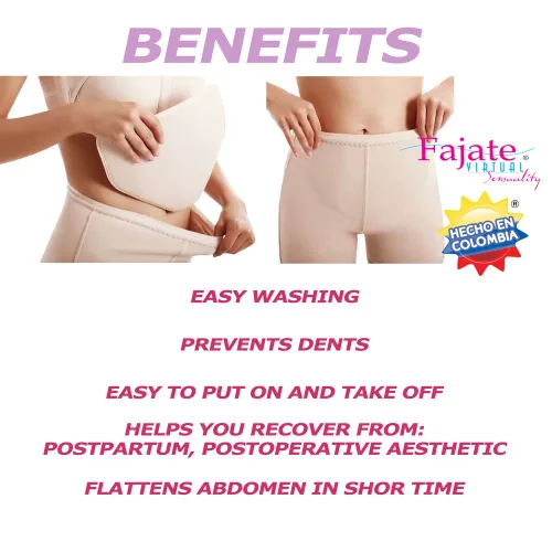 Vista 3 de Lipo Board Abdominal Flattening Post Cirugía Abdominal Compresión Lipo Plantilla Abs Planos Fajate 9002 Desnudo