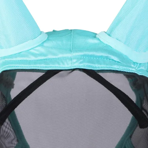 Vista 73 de Harrison Howard Máscara de mosca de caballo luminosa profesional estándar con orejas protección UV para caballo, azul y plateado, pequeño poni Azul