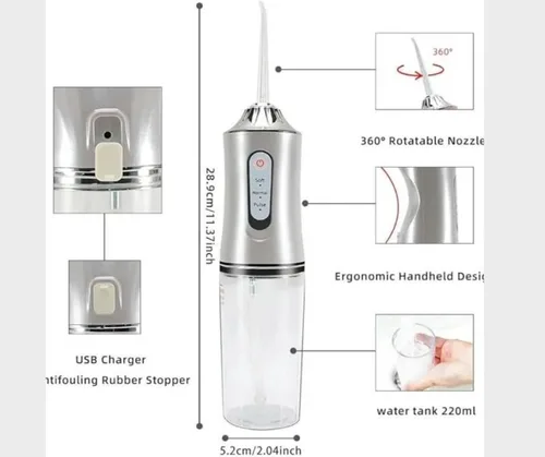Vista 3 de Irrigador oral portátil con chorro de agua para limpieza de higiene bucal.