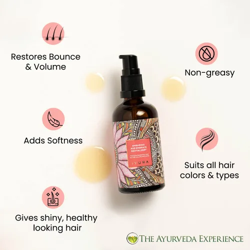 Vista 2 de The Ayurveda Experience iYURA Ambhring Age Embrace Revitalizer and Hair Oil - Hidratante capilar profesional para cabello con volumen, brillante