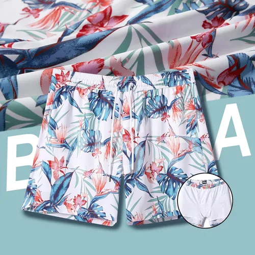 Vista 4 de BRISIRA Trajes de baño para hombre con entrepierna de 5 pulgadas, forro de compresión, pantalones cortos de playa para natación, traje de baño
