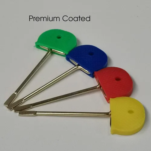 Vista 4 de Reemplazo de llave de emergencia de baño/dormitorio para puerta interior, paquete de 4 (dorado con tapa)