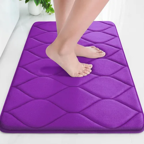 Vista 38 de Colorxy - Alfombra de baño de espuma viscoelástica, ultrasuave y antideslizante, absorbe el agua, lavable a máquina, tapete para suelos de ducha
