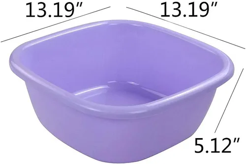 Vista 3 de Lavabo cuadrado de plástico de 12 cuartos de galón, 4