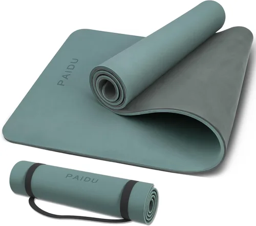 Vista 9 de PAIDU Yoga Mat Non Slip Anti-tear,extra thick-2/5 inch（10MM）High Resiliency Professional POE Yoga Mats for Women Men Kids,72"x24"inch,Workout, Yoga