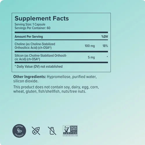 Vista 9 de Biosil Suplemento potenciador de colágeno - 60 cápsulas veganas - Activador patentado ch-OSA para piel, cabello, uñas y articulaciones - Apoya