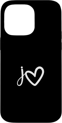 Vista 21 de Minimalist Monogram Name Initial Letter j White Heart Shape Case for iPhone 17