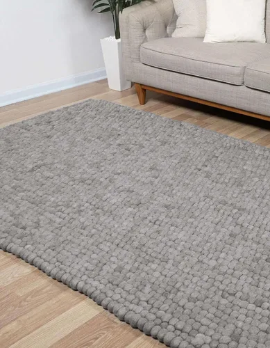 Vista 9 de Unique Loom Colección de Bolas de Felpa - Alfombra de área en forma de nube (2' redonda, color marfil)