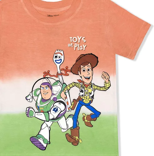 Vista 3 de Disney Toy Story Woody, Buzz Lightyear y Forky - Camiseta para niños pequeños, multicolor, Multicolorido