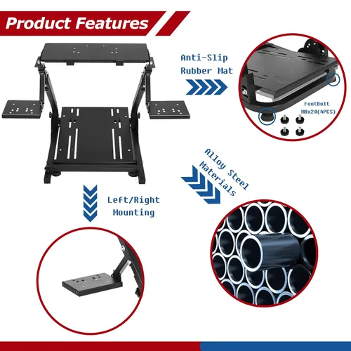 Vista 3 de Minneer G29 Racing Wheel Stand for LogitechThrustmaster G29G920G923T80T150 Driving Simulator Cockpit Support Folding and Only Contains Stand