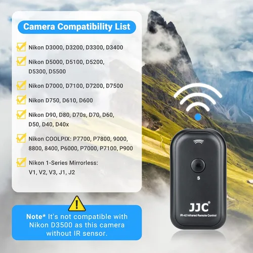 Vista 3 de JJC Control remoto inalámbrico de liberación por infrarrojos que reemplaza a Nikon ML-L3 para Nikon D750 D610 D3400 D3300 D3200 D7500 D7200 D7100