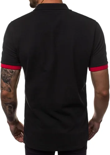 Vista 3 de Camisa polo de manga larga para hombre, casual, cuello en V, de algodón, ajustado, para golf