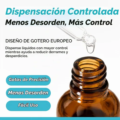Vista 4 de Botellas de 0.34 onzas líquidas, color ámbar, 8, 8