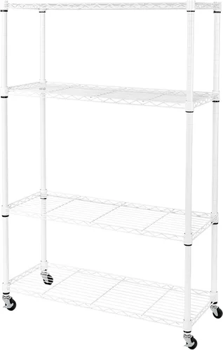 Vista 11 de Seville Classics Unidad de Almacenamiento de Estantería de Alambre de Acero Sólido con Estantes Ajustables, Estante Organizador, para el Hogar, Negro