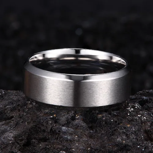 Vista 7 de Jstyle Anillos de acero inoxidable para hombres, anillo de boda, banda simple y genial, 0.315 in de ancho, 3