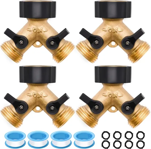 Vista 11 de Paquete de 1/2/4 Divisor de manguera de 2 vías, para conector de manguera de 3/4", con arandelas de goma y cintas