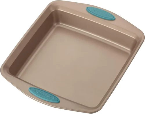 Vista 2 de Rachael Ray Cucina - Molde antiadherente para hornear / molde antiadherente para tartas, cuadrado, 9 pulgadas, marrón