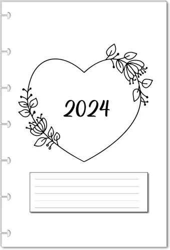 Vista 9 de Calendario mensual 2024 de repuesto para mini planificadores Happy de 7 discos, y mini cápsula NOTIQ (S6) (4.5 x 7 pulgadas) (gato)