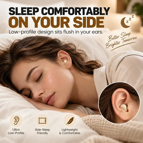 Vista 3 de Mini auriculares inalámbricos invisibles Bluetooth pequeños auriculares Beige