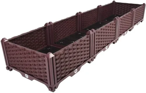 Vista 44 de BAOYOUNI - Juego de jardinera cuadrada para interiores o exteriores, maceta de plástico, caja de cultivo para verduras frescas, hierbas, flores