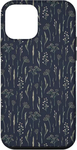 Vista 16 de Funda neutra Boho Dry Wildflower Meadow Botanical (azul marino) para iPhone 16