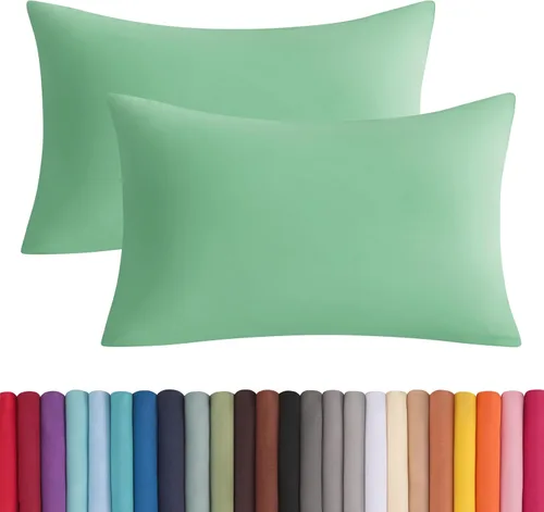 Vista 23 de BEDSUM Juego de 2 fundas de almohada de microfibra estándar suaves, resistentes a las arrugas y de fácil cuidado con cierre de sobre para niños, 20