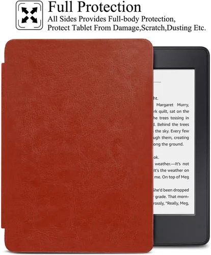 Vista 2 de Funda para Kindle Paperwhite 2018, delgada funda protectora de piel sintética con función de apagado y encendido automático para Kindle Paperwhite