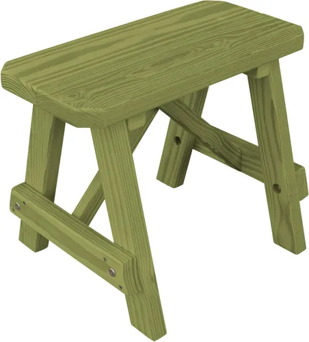 Vista 18 de Furniture Barn USA Banco tradicional de pino tratado a presión de 2 pies, tinte de cedro