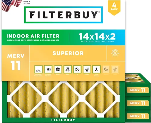 Vista 27 de Filterbuy Filtro de Aire 12x12x1 pulgadas MERV 11 Defensa Superior contra Mascotas y Alergias (Paquete de 4), Filtros de Reemplazo Electrostáticos